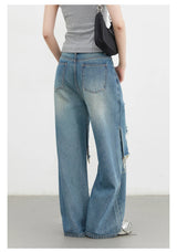 CHIC VEN Women Jeans Fashion Casual Loose High Waisted Wide Leg Denim Pants Streetwear Female Trousers Spring Autumn New 2026