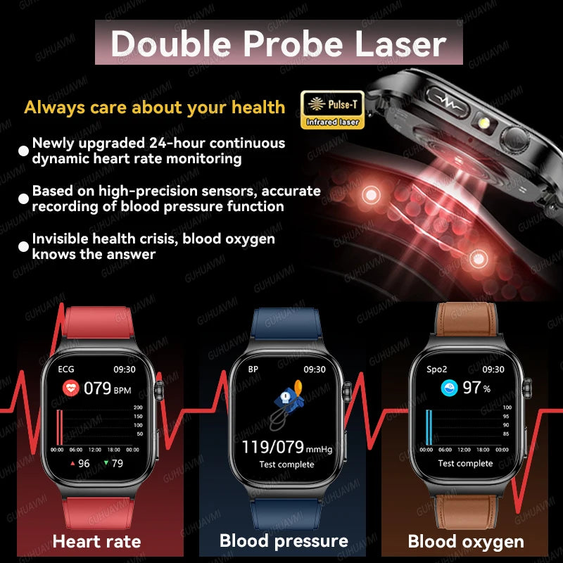 2026 New Accurate Measurement Health Smart Watch ECG+PPG Uric Acid Blood Pressure Blood Lipids BT Call Smartwatchs For Men Women