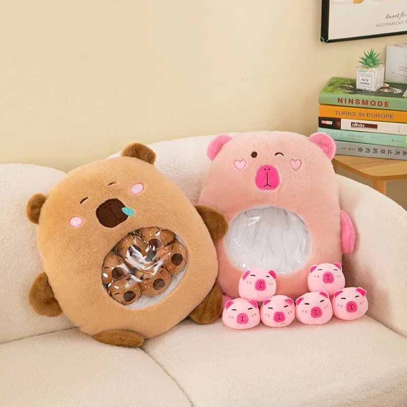 Cute Capybara Puffer Fish Snack Pillow Dolls Creative Puffer Fish Plush Doll Girls Children's Gifts Holiday Party Favours