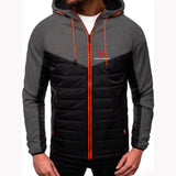 Massey Ferguson 2024 Men Printing New Autumn Warm Patchwork Hip Hop Seven-color Cotton-padded Jacket Hooded Tops