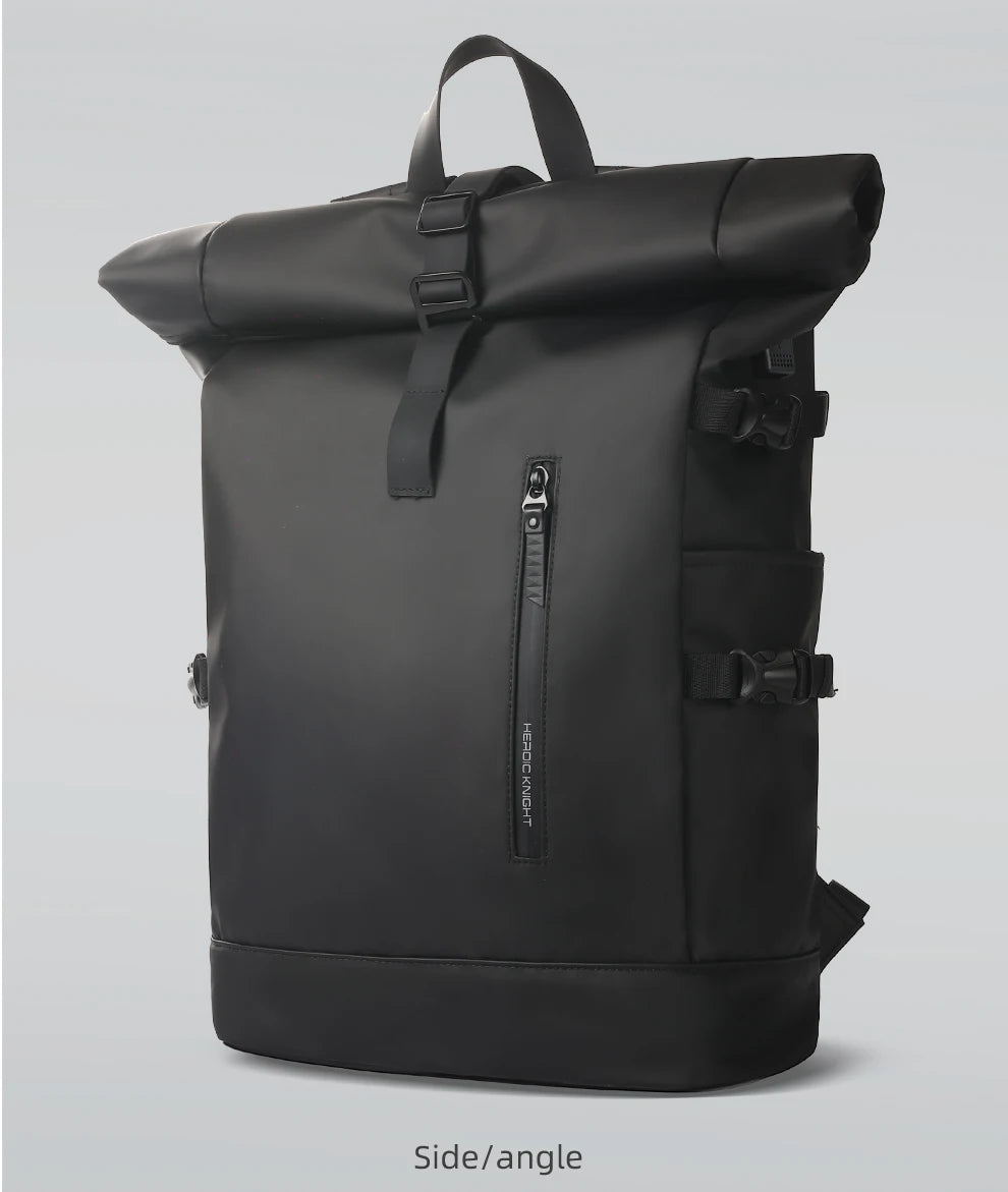 Heroic Knight Men's Backpack Waterproof Roll Top Backpack Women Travel Expandable USB Charging Large Capacity Laptop Bag Mochila
