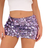 Women's High-Waisted Sequin Bodycon Pencil Skirt - Sparkly Party Mini