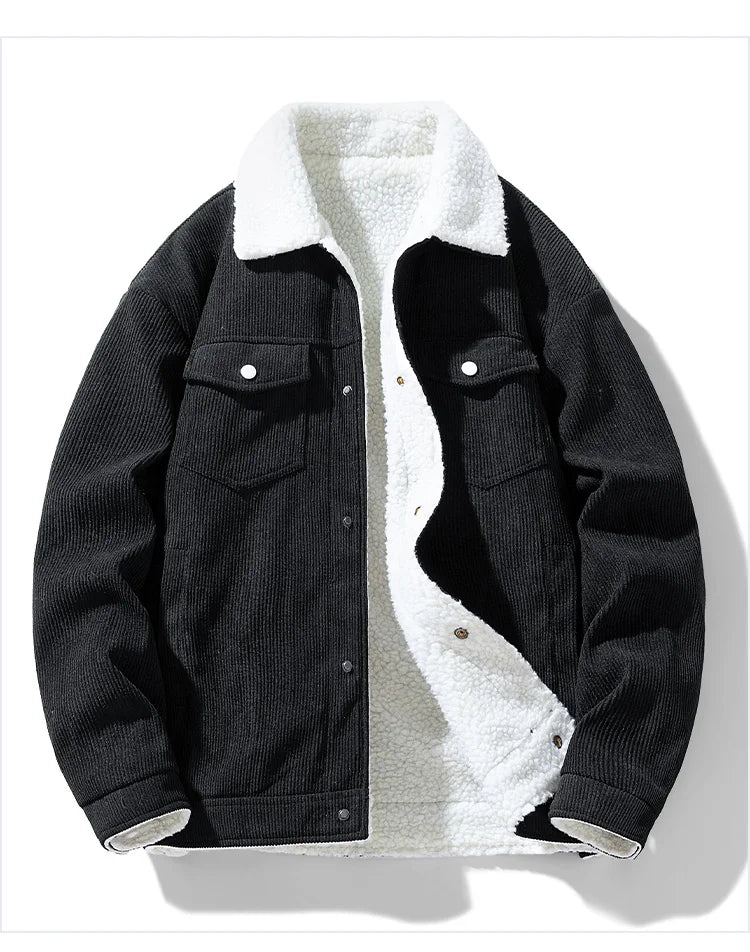 Men's Corduroy Fleece Jacket – Warm Winter Coat