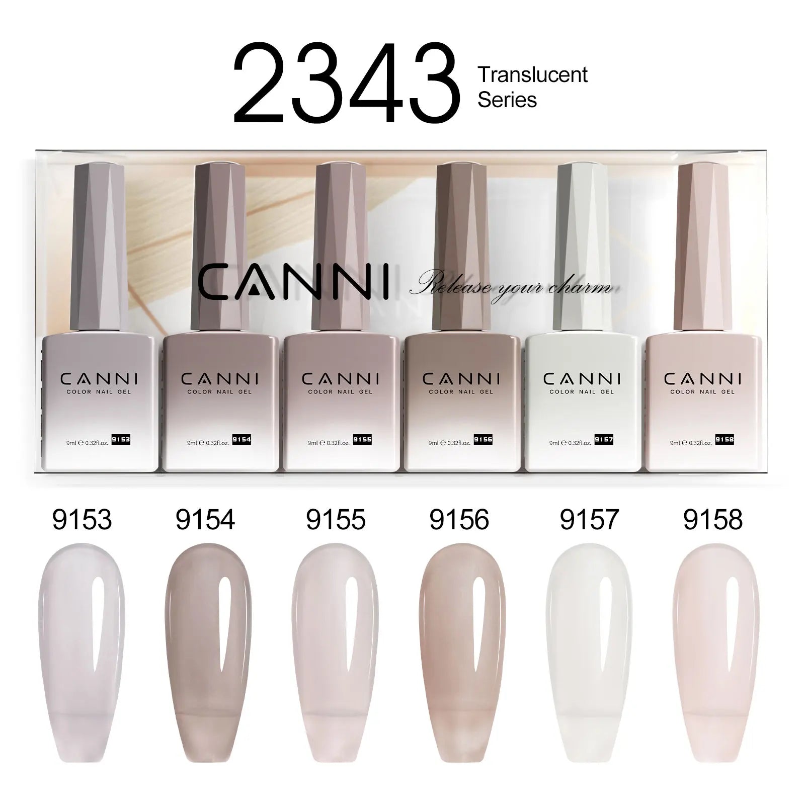 CANNI HEMA-Free Gel Polish Kit | Jelly, Nude & Rubber Base