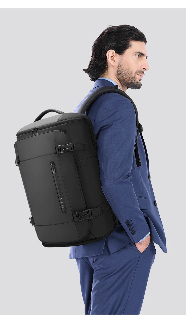 BANGE Multi New Men Backpack Sports Travel Business Large Capacity Dry and Wet Separation Outdoor Hiking with Shoe Compartments