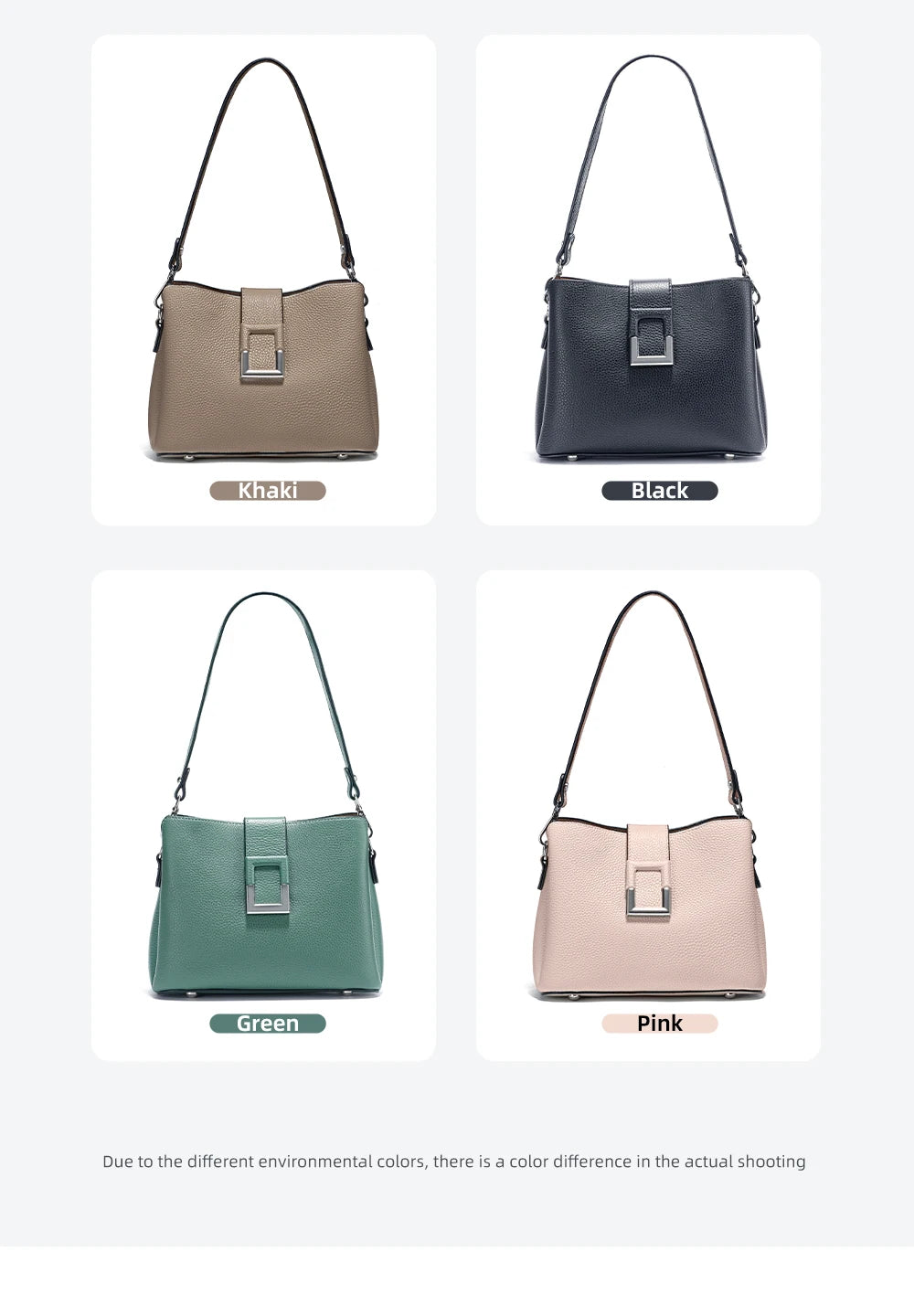 Zency Genuine Leather Bucket Shoulder Bag for Women