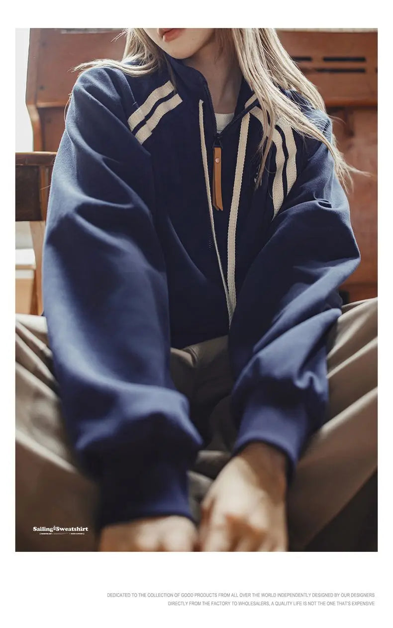 Women’s Vintage Half-Zip Cotton-Blend Sweatshirt