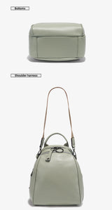 Zency Women's Soft Genuine Leather Travel Backpack Large Capacity Convertible Rucksack Knapsack Multi-compartment Shoulder Bag