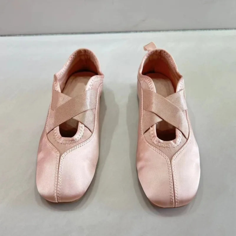 BUVAZIK Women's Satin Ballet Flats – Elegant Round Toe Slip-On