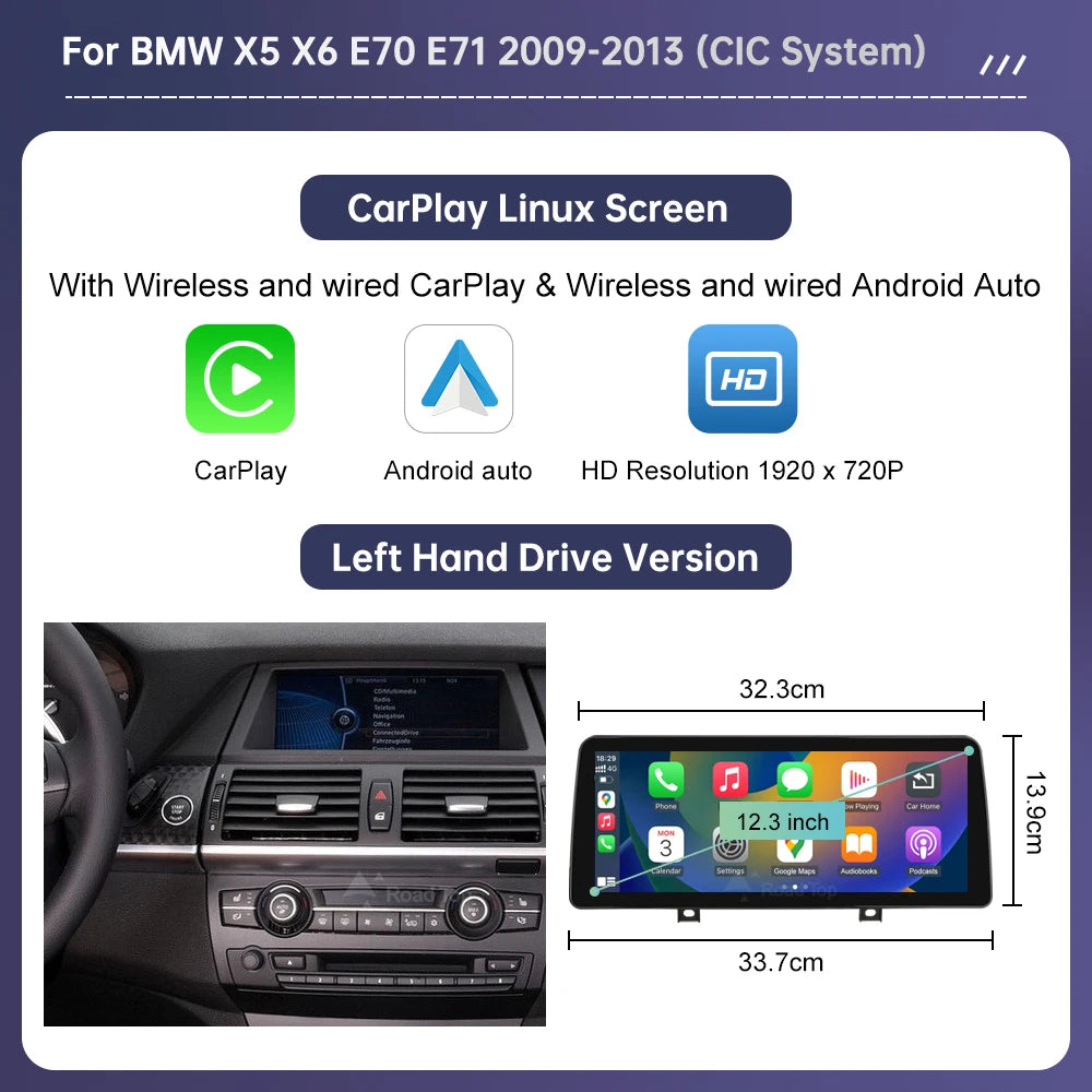 BMW X5 X6 Wireless CarPlay & Android Auto Screen