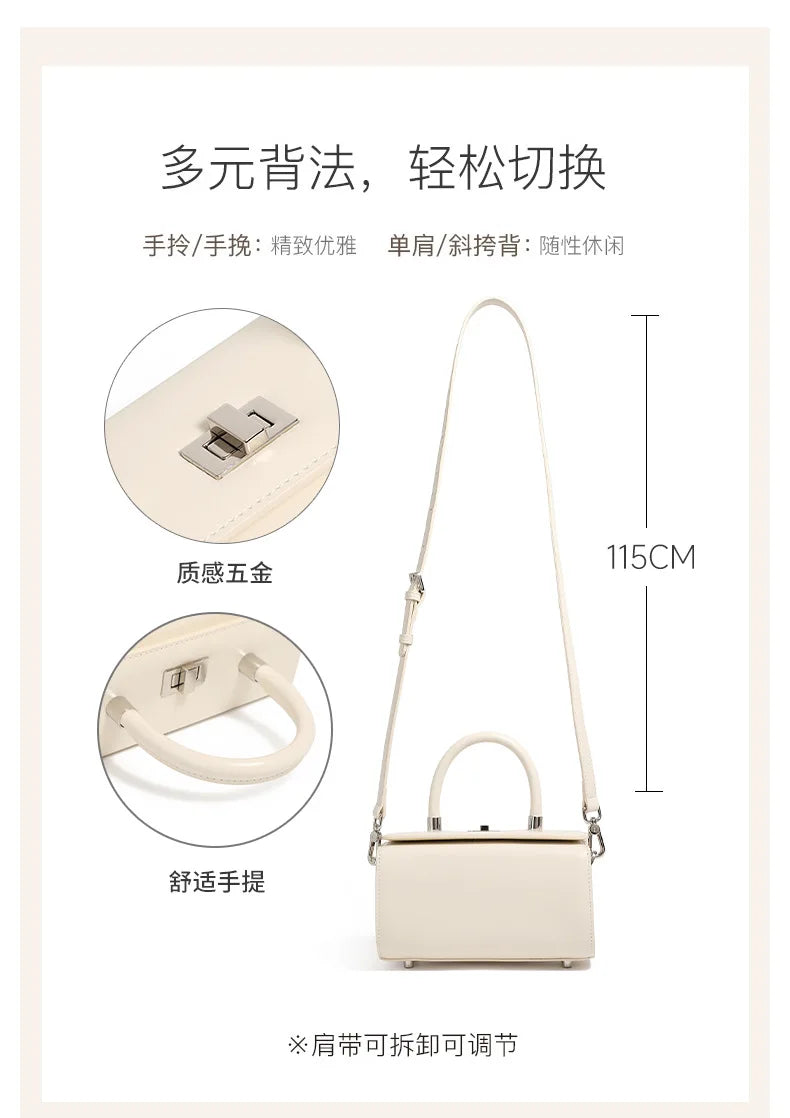 YANATARI Genuine Leather Woman Bag Shoulder Bag Handbags Ladies Crossbody Bags Luxury Designer Minimalism Bag Mini Bag White