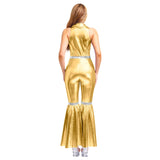 Women's 70s Disco Sequin Jumpsuit – Retro Bell-Bottom