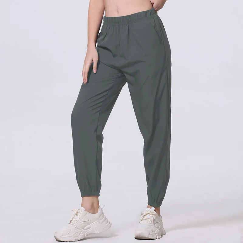 Women's Ankle-Length Harem Pants with Pockets