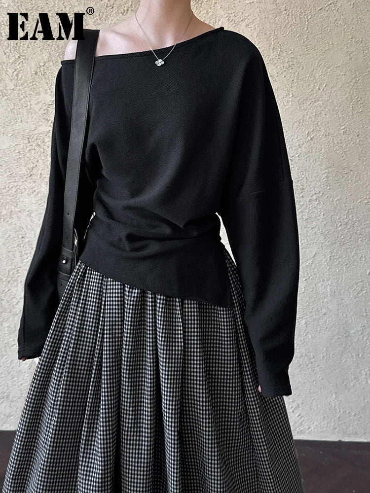 Women's Pleated Relaxed-Fit Sweatshirt