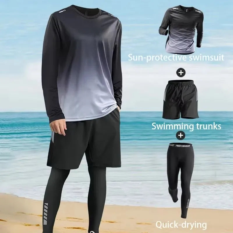 Men’s Quick-Dry Long-Sleeve Swim Set