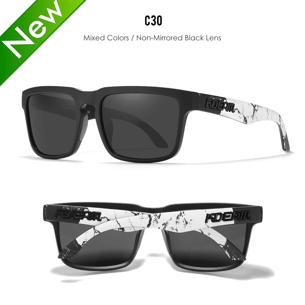 KDEAM Men's Polarized Sunglasses Square Casual Outdoors Sun Glasses Women Unisex Sunglass For Couple With New Package
