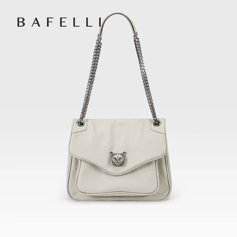 BAFELLI Genuine Leather Chain Bag – Chic Crossbody Tote