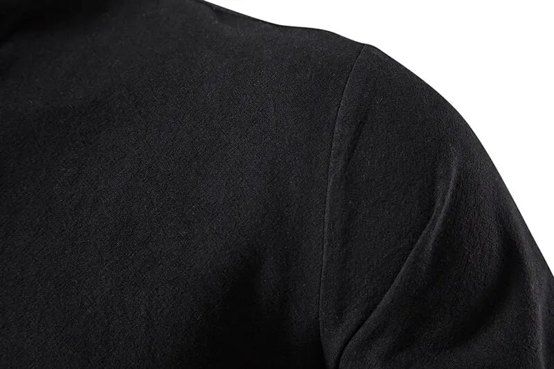 King Billion Men's Shirts Casual Men Cotton Linen Long Sleeve T-shirt Spring Autumn Vintage Shirt US Size Drawstring Neck