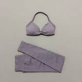 2Pcs HISTELLO Seamless Yoga Sports Set for Women Resistant Backless Bra Pilates Fitness Workout Running Leggings Gym Suit