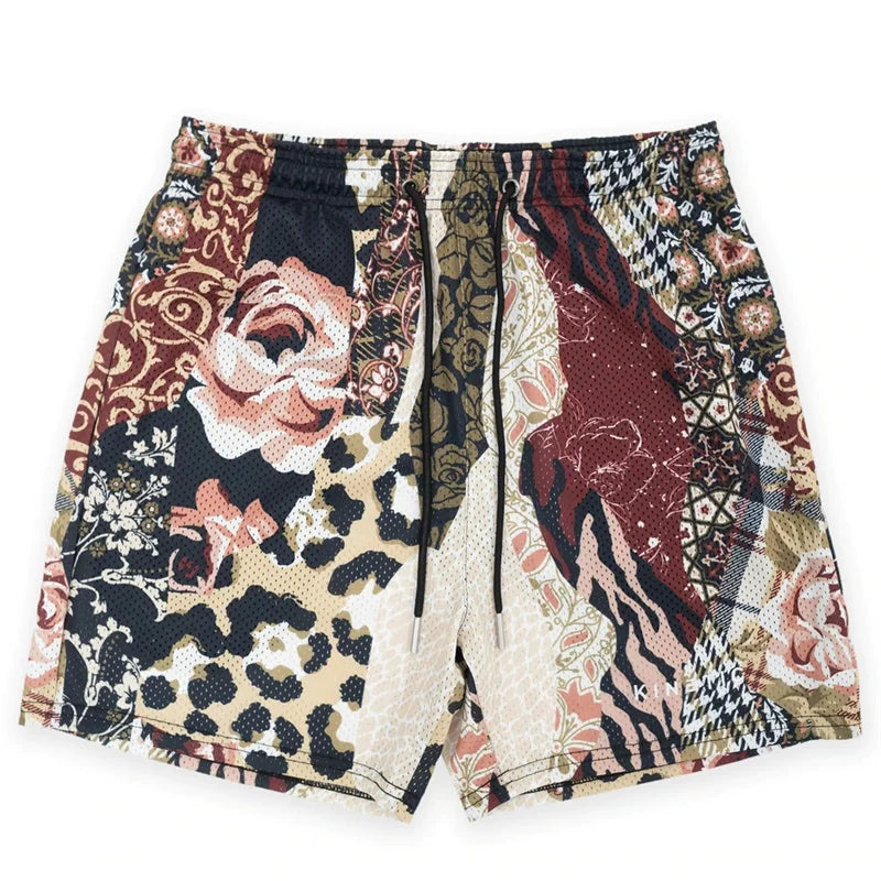 Rose Embroidered Hip Hop Shorts
