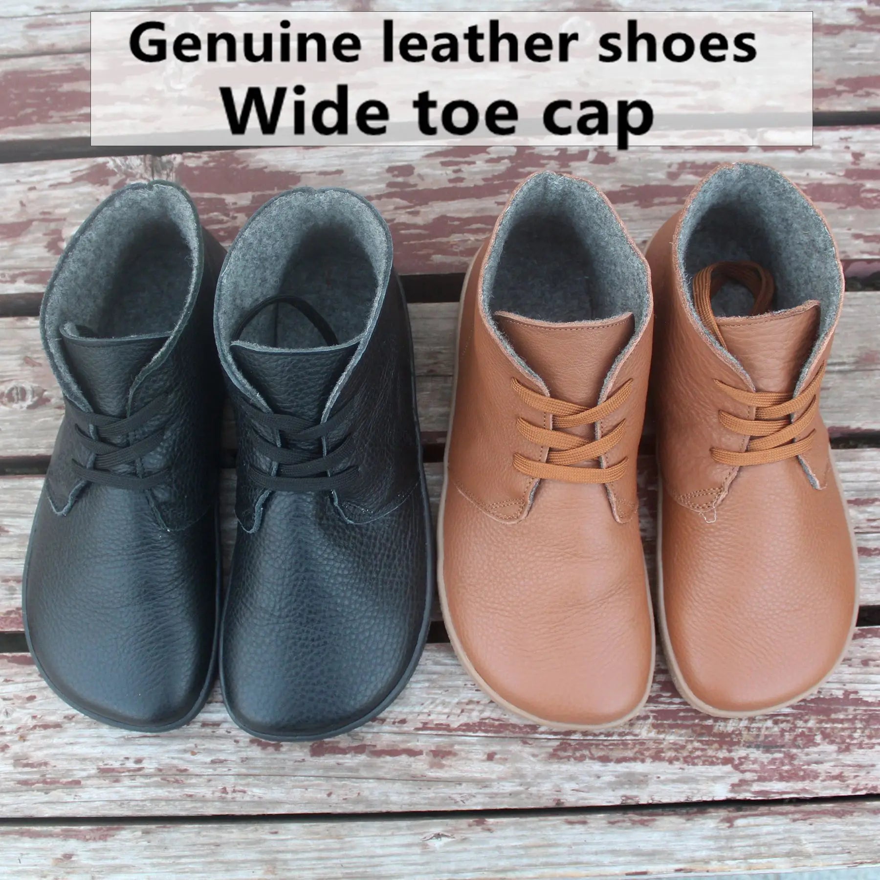 Barefoot Leather Boots with Wool Lining