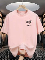 Tropical Coconut Print Cotton Tee