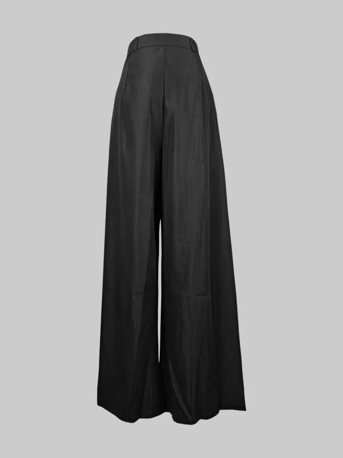 Women's High-Waisted Pleated Wide-Leg Pants