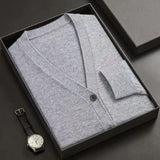 Men's Premium V-Neck Button-Down Cardigan Sweater