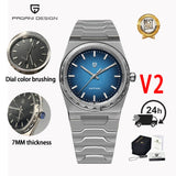 PAGANI DESIGN 2025 new thin 7MM men's quartz watch VJ21 37MM sapphire stainless steel waterproof 10Bar luminous C3 reloj hombre