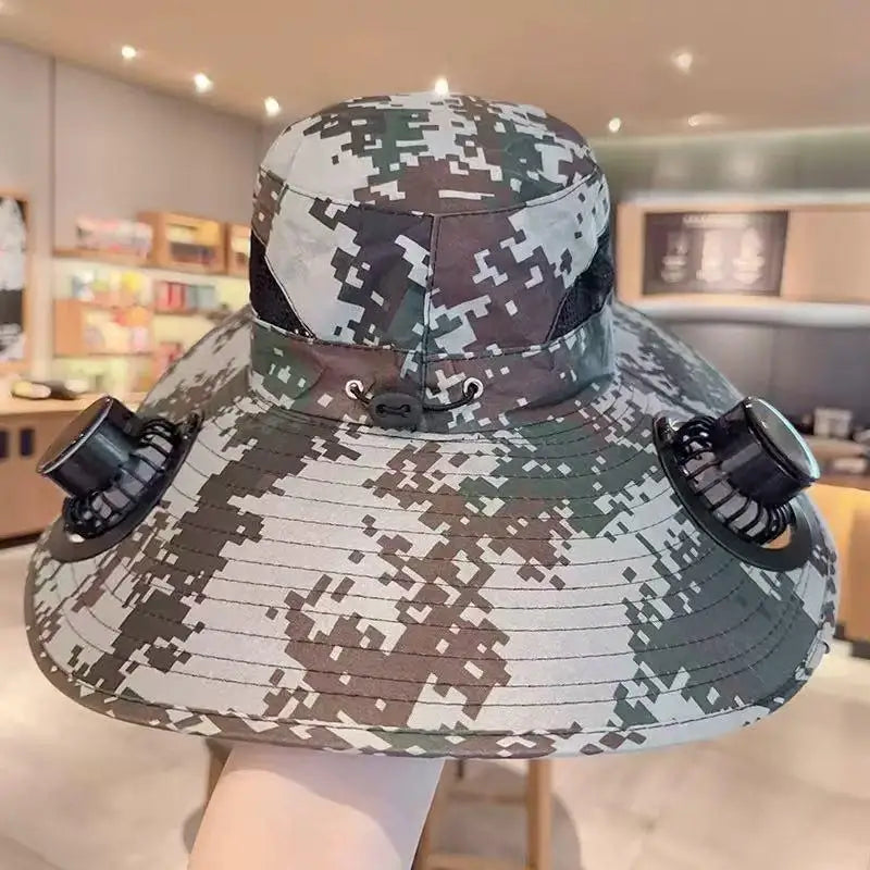 Solar-Powered Cooling Bucket Hat | UPF 50+ Wide Brim