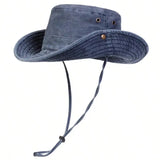 Wide-Brim Cotton Bucket Hat – Sun Protection & Style