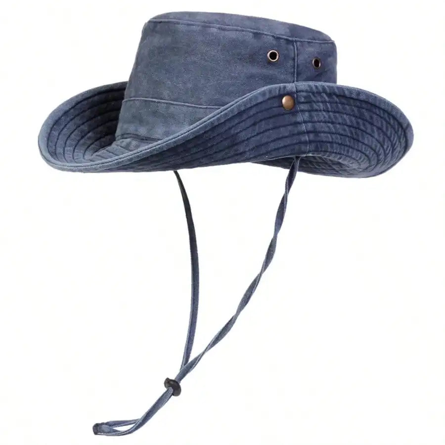 Wide-Brim Cotton Bucket Hat – Sun Protection & Style