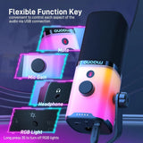 MAONO USB/XLR Gaming Microphone for PC PD100X Dynamic Microphone Noise Reduction Headphone Jack RGB for Streaming Podcasting