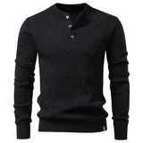 AIOPESON Ribbed Stripe Polo Shirt – Men's Long Sleeve
