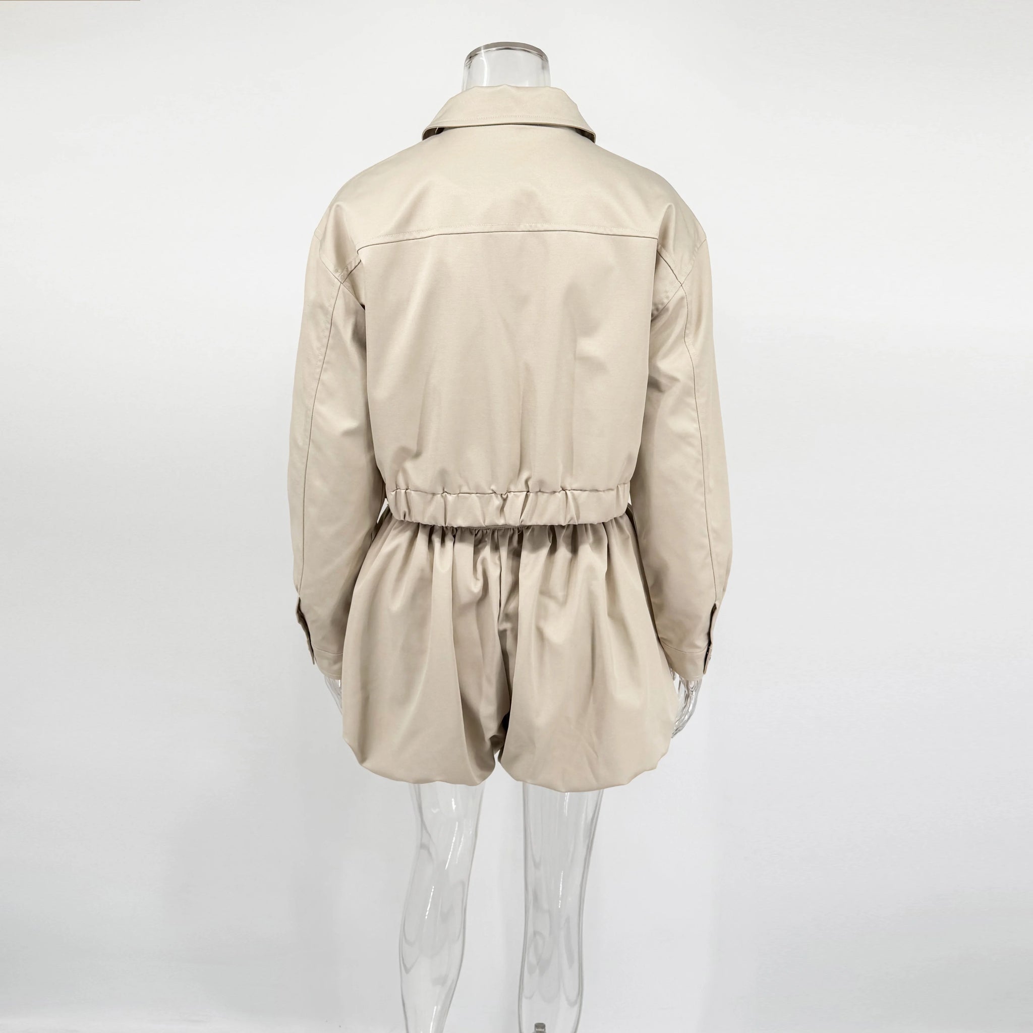 Tuularose Women's 2 Piece Fashion Lapel Zip Jacket Pleated Shorts Suit Vintage Streetwear New Party  Autumn Female Short Sets
