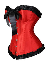 Contrast Ruffled Corset Tube Top