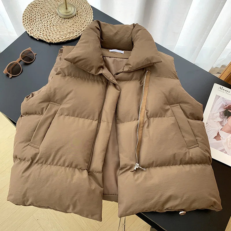 Quilted Cropped Puffer Vest