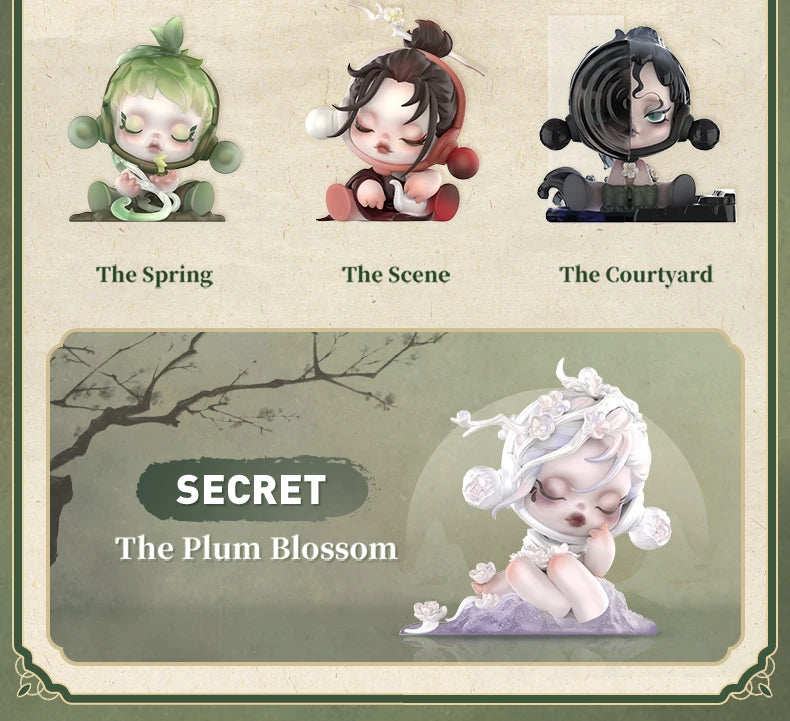 POP MART SKULLPANDA The Ink Plum Blossom Series Trendy Blind Box Toys Mystery Box Mistery Action Figure Surprise Birthday Gift
