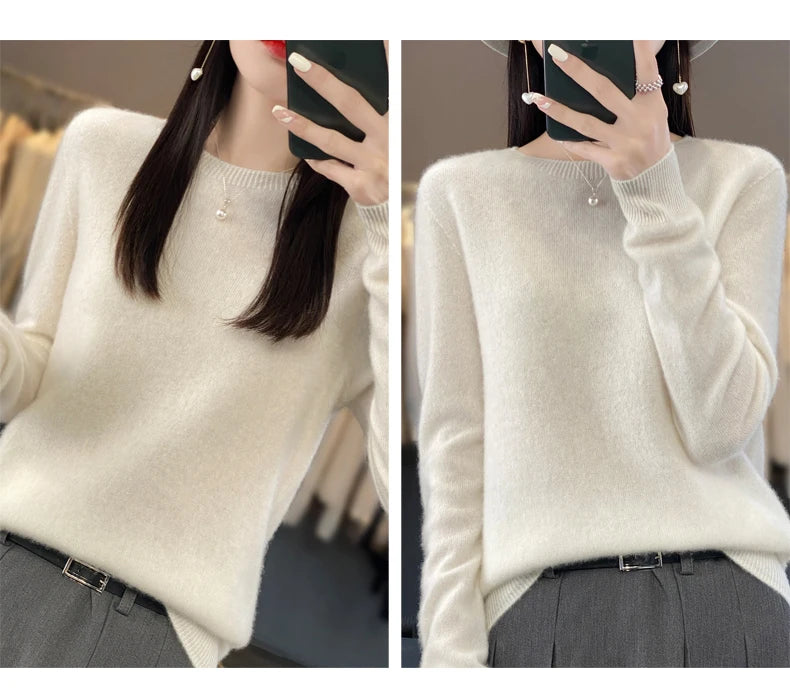 Women's Merino Wool Crew Neck Sweater