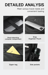 Septwolves Black Large Lapacity 16 Inch Laptop Backpack Man Women Leisure Business Waterproof PVC Leather School Bag Rucksack