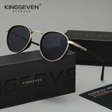 KINGSEVEN Original Causal Round Frame Sunglasses Men Polarized UV400 Eyewear Luxury Retro Fashion Women Driving Fishing Glasses
