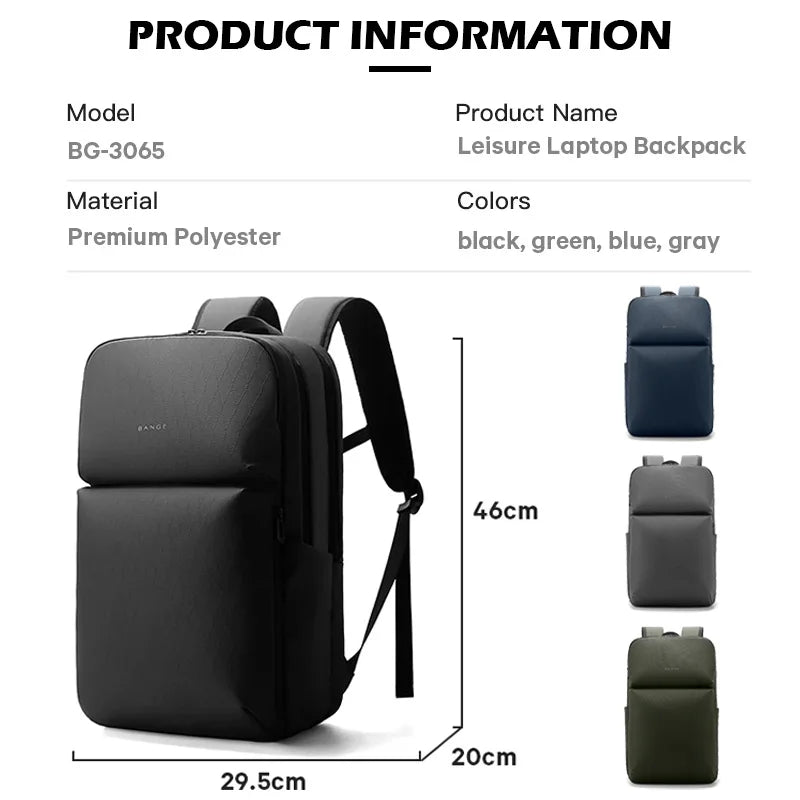 BANGE Simple Design Large Capacity Laptop Backpack Water Resistant Computer Backpack Fits 16 Inch Laptop Back Pack Bag for Male