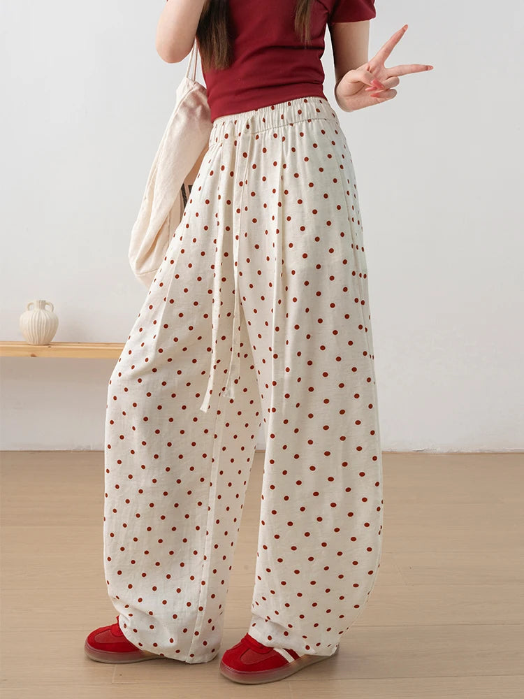 Women's Linen Blend Wide-Leg Pants