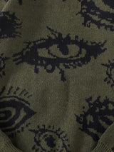 Men's Abstract Eye Jacquard Knit Sweater