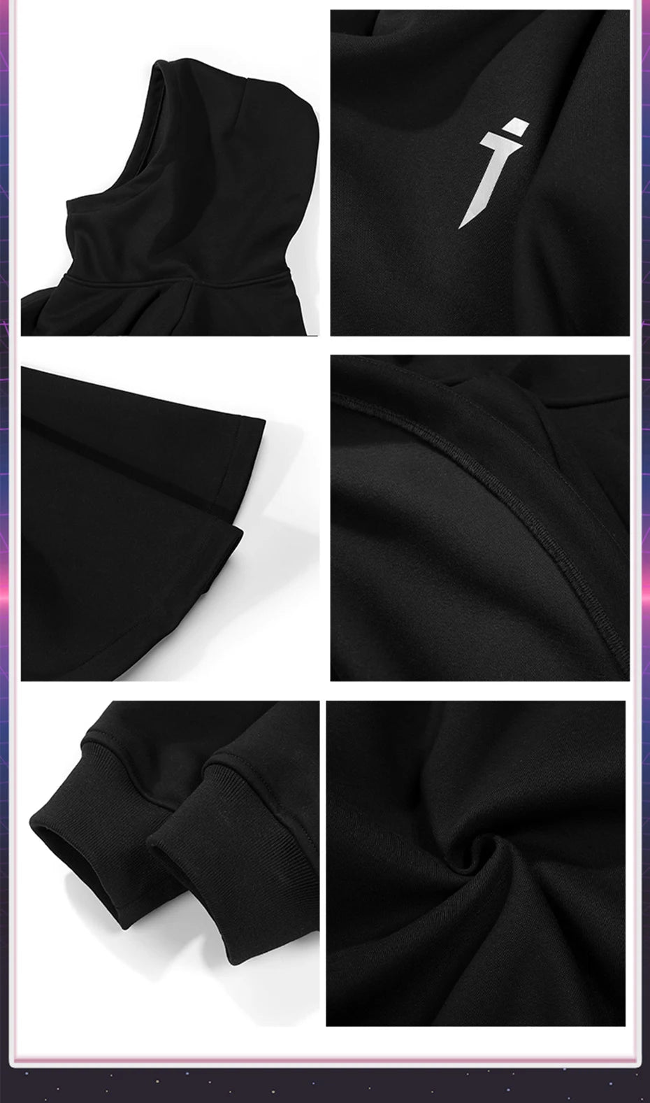 Oversized High-Collar Techwear Pullover Hoodie