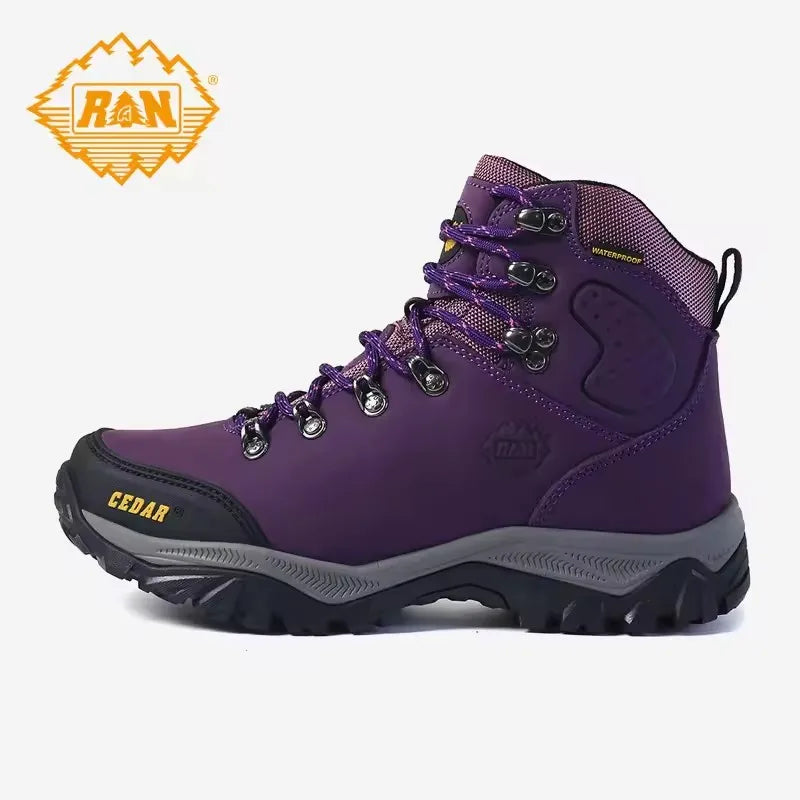 MERRTO Cowhide Outdoor Men Hiking Shoes Trekking Hunting women Tourism Mountain Breathable Climbing Sneakers Tactical boots
