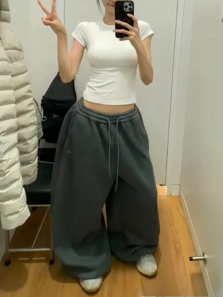 Women's High-Waist Wide-Leg Sweatpants