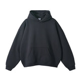 Cotton Baggy Fleece Hoodies for Men Solid Color Plush Pullovers Oversized Hooded Sweatshirt Autumn Winter Thick Clothes Unisex