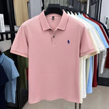 100% pure cotton high-end brand men's short sleeve polo shirt 2026 summer luxury fashion pony embroidery golf top casual T-shirt