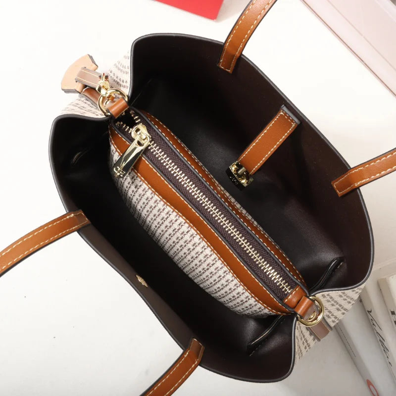 Large Capacity Leather Crossbody Tote